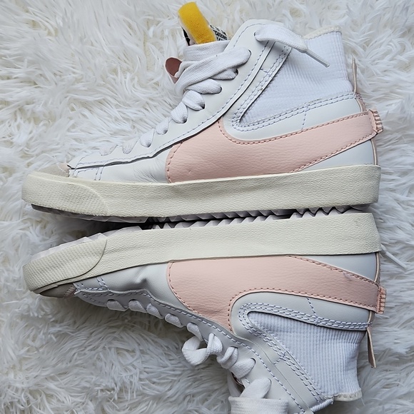 NIKE BLAZER MID 77 Jumbo Women's White and Pink High-Top Sneakers - Picture 7 of 10